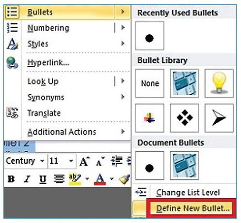 download bullet points for word